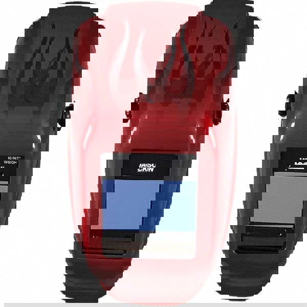 Welding Helmet: Red, Thermoplastic, Shade 9 to 13